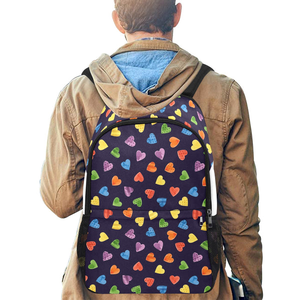 Pride Hearts Classic Backpack with Side Pockets