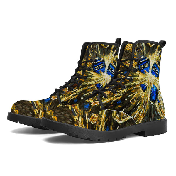 TARDIS Exploding Vegan Boots