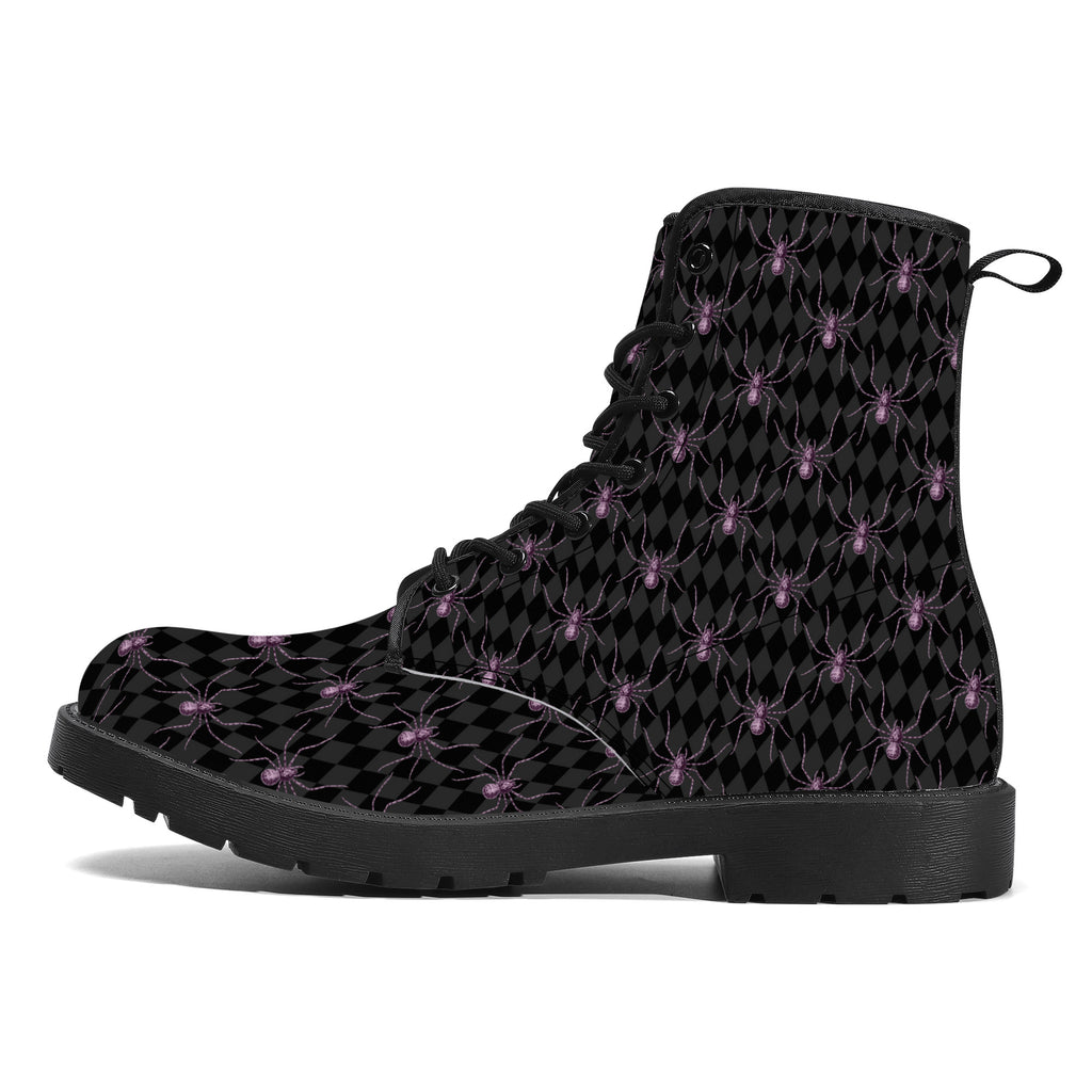 Spider Net Vegan Leather Boots